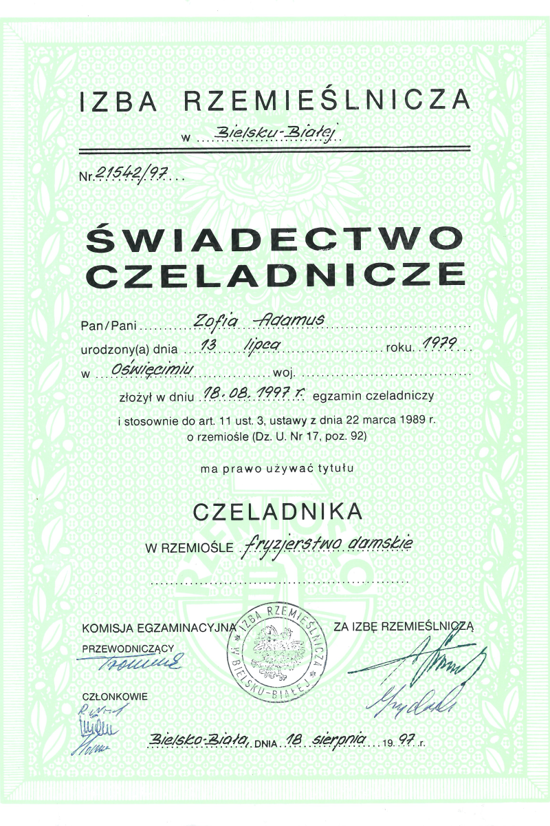 Certyfikat 2