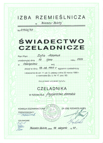 Certyfikat 2
